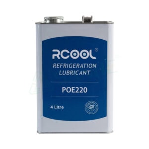 4L RCOOL refrigerant oil POE220 for HVAC systems, high-quality lubrication for refrigeration compressors.